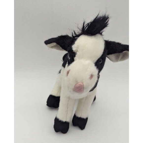 Douglas Sweet Cream 8" Baby Cow Plush Stuffed Animal Black & White Holstein Bull - Picture 1 of 5